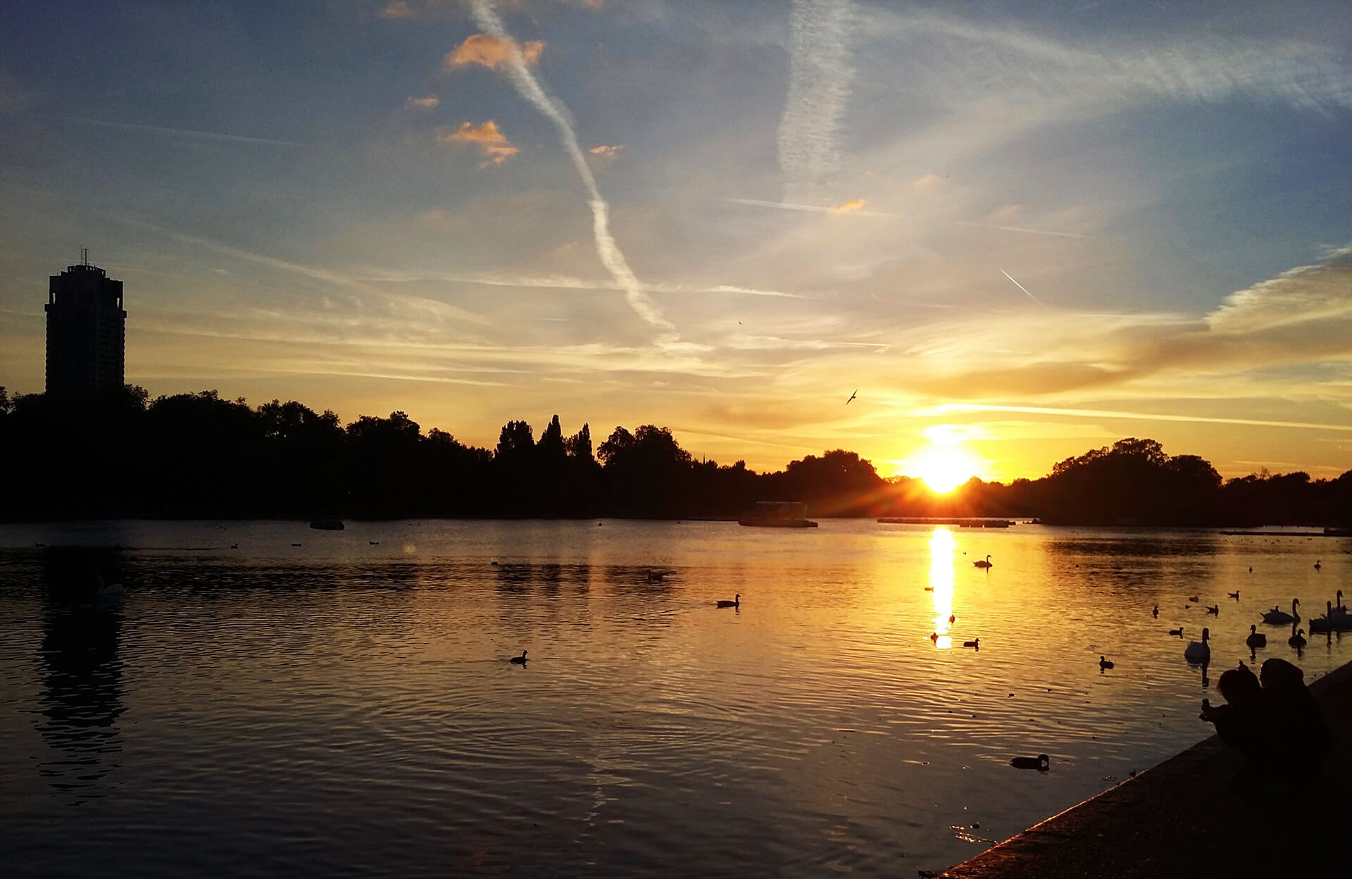 Západ slunde v Hyde Park